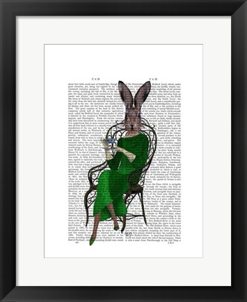 Framed Lady Bella Rabbit Taking Tea Print