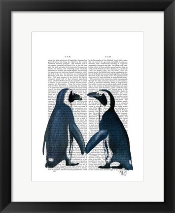 Framed Penguins in Love Print