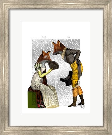 Framed Foxes Courting Print