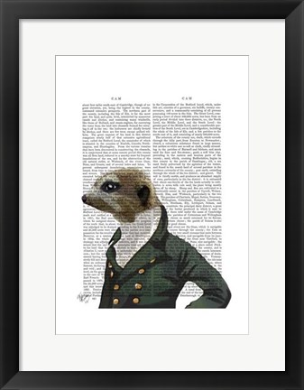 Framed Dandy Meerkat Portrait Print