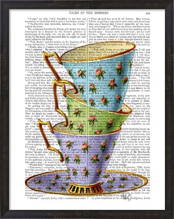 Framed Stack Of Three Vintage Teacups Print