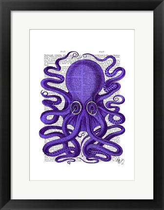 Framed Purple Octopus Print