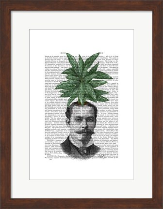 Framed Chinese Evergreen Head Plant Head Print