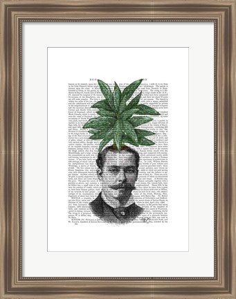Framed Chinese Evergreen Head Plant Head Print