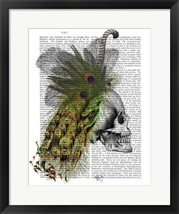 Framed Skull With Feather Headress Print