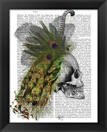 Framed Skull With Feather Headress Print