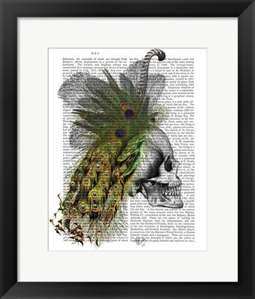 Framed Skull With Feather Headress Print