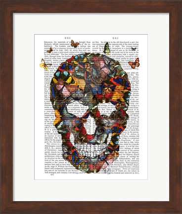 Framed Butterfly Skull Print
