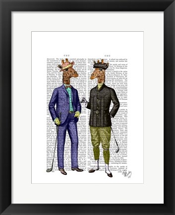 Framed Golfing Giraffes Print