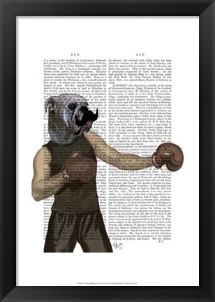 Framed Boxing Bulldog Portrait Print