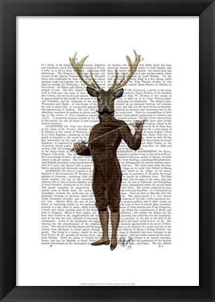 Framed Fencing Deer Full Print