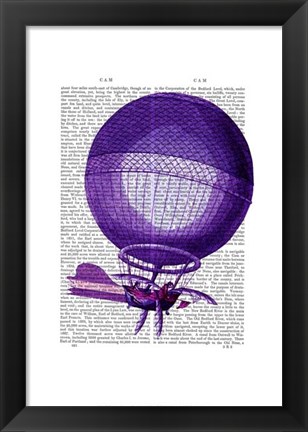 Framed Blanchards Hydrogen (Purple) Hot Air Balloon Print