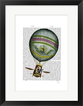 Framed Light Blue Hot Air Balloon Print