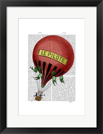 Framed Le Pilote Hot Air Balloon Print