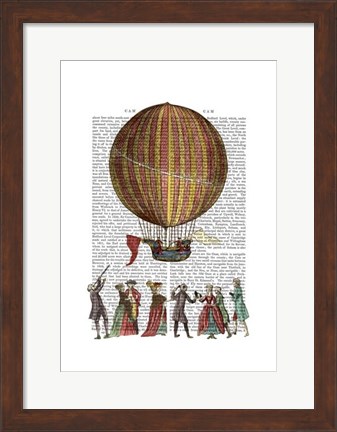 Framed Hot Air Balloon And People Print