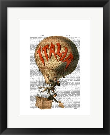 Framed Italia Hot Air Balloon Print