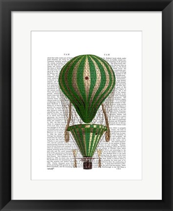 Framed Tiered Hot Air Balloon Green Print