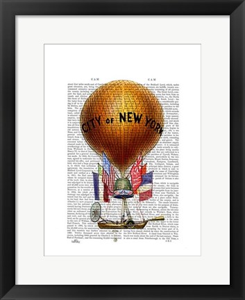 Framed City of New York Hot Air Balloon Print