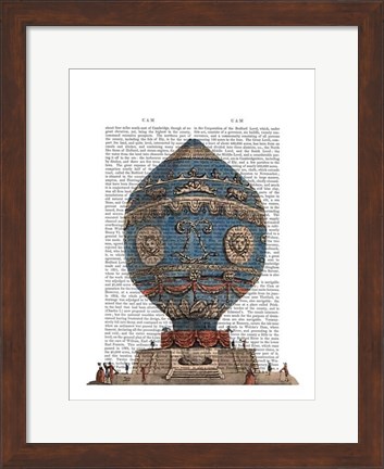 Framed Montgolfier Aerostatique Hot Air Balloon Print