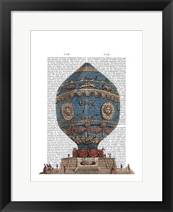 Framed Montgolfier Aerostatique Hot Air Balloon Print