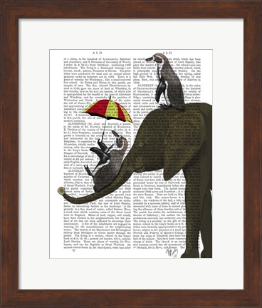 Framed Elephant and Penguin Print