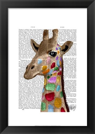 Framed Multicoloured Giraffe Print