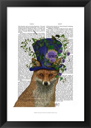 Framed Fox Mad Hatter Print