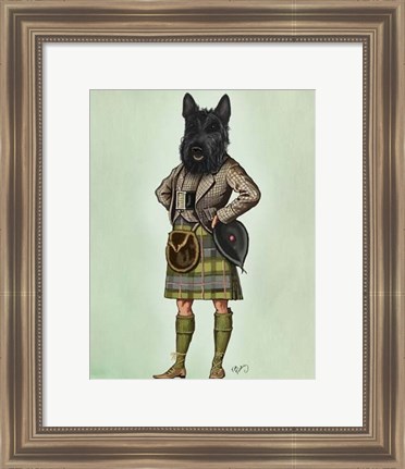 Framed Scottish Terrier in Kilt Print