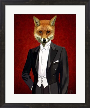 Framed Fox In Evening Suit Portrait Print