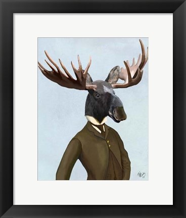 Framed Moose In Suit Portrait Print