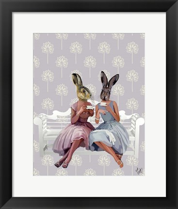 Framed Rabbit Chat Print