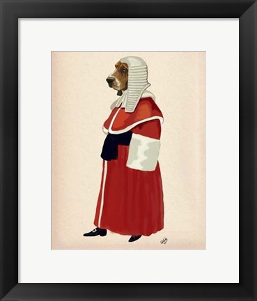 Framed Basset Hound Judge Full II Print