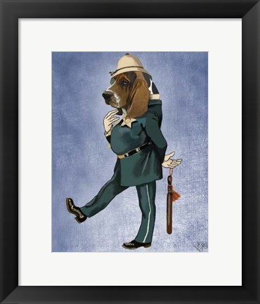 Framed Basset Hound Policeman II Print