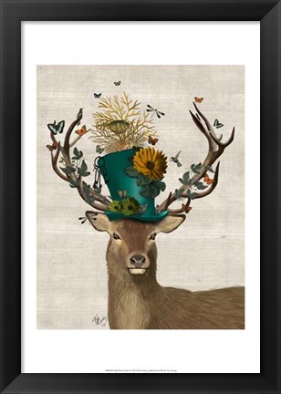 Framed Mad Hatter Deer Print