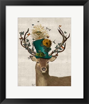 Framed Mad Hatter Deer Print