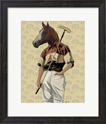 Framed Polo Horse Portrait Print