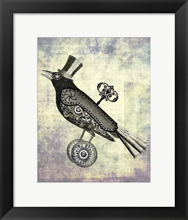 Framed Steampunk Crow Print