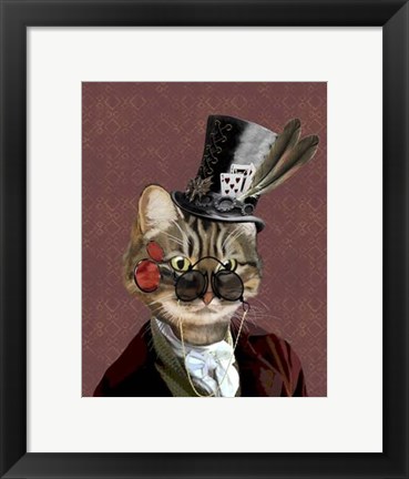 Framed Phileas Feline Steampunk Cat Print