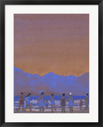 Framed Bathers at the Foot of a Mountain Print