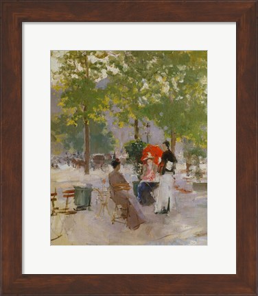 Framed Open-air Parisian Cafe Print