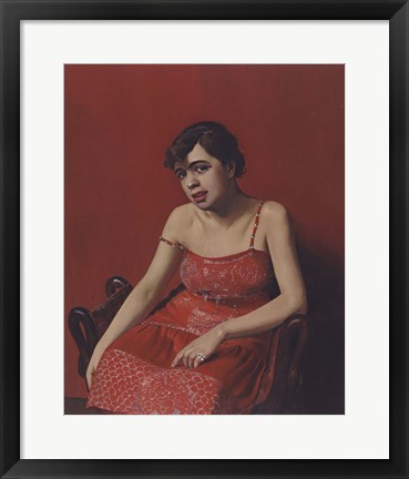 Framed Romanian in a Red Dress, 1924 Print