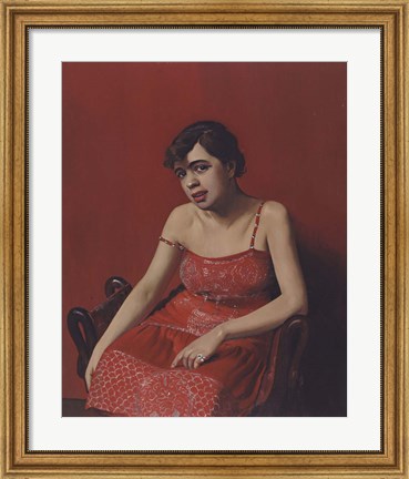 Framed Romanian in a Red Dress, 1924 Print