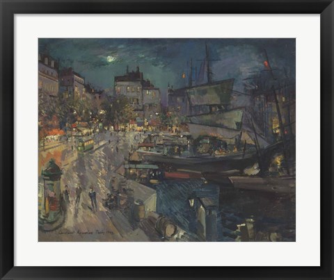 Framed Harbor of Marseille, 1929 Print