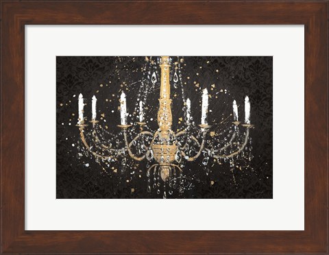 Framed Grand Chandelier Black I Print