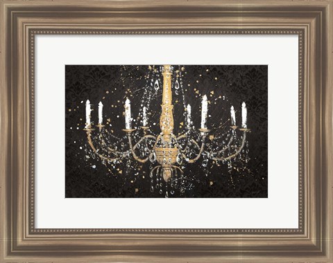 Framed Grand Chandelier Black I Print