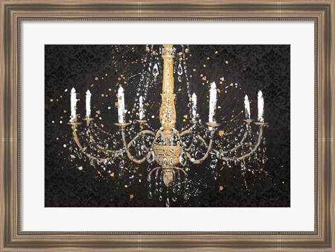 Framed Grand Chandelier Black I Print