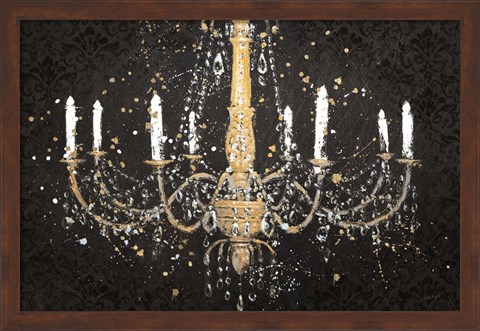 Framed Grand Chandelier Black I Print