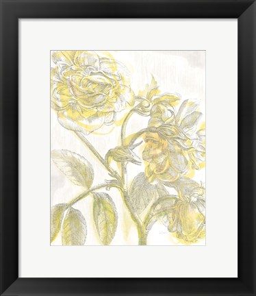 Framed Belle Fleur Yellow I Crop Print