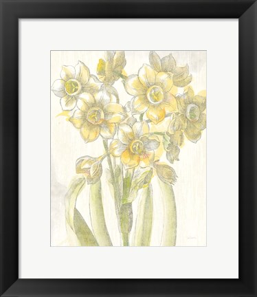 Framed Belle Fleur Yellow IV Crop Print