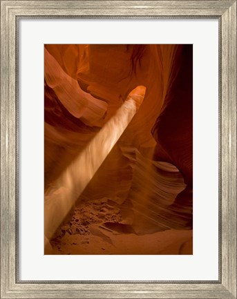 Framed Sunbeam Penetrates Dusty Air of Lower Antelope Canyon, Arizona Print